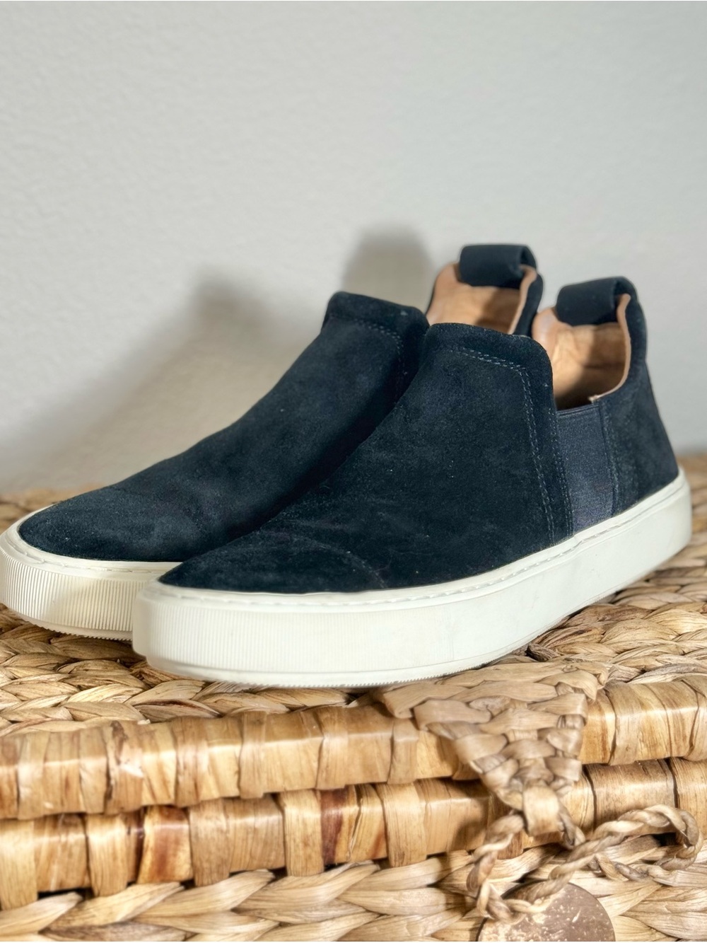 Vince. Black Suede Slip On Chelsea Sneakers Size 7 UK / 40 EU
